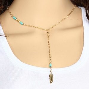 Gold chain charm necklace